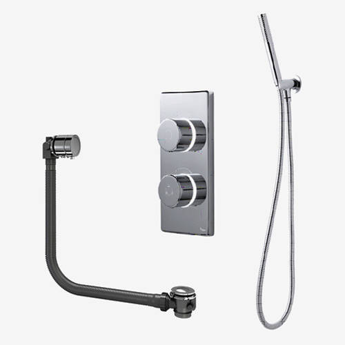 Larger image of Digital Showers Twin Digital Shower Pack, Bath Filler & Shower Kit (LP).