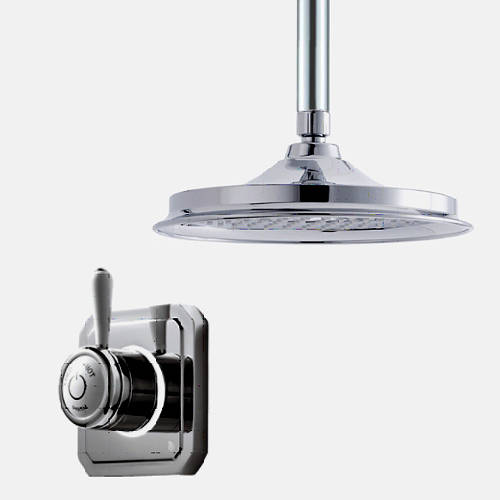 Larger image of Digital Showers Digital Shower Valve, Ceiling Arm & 12" Shower Head (HP).