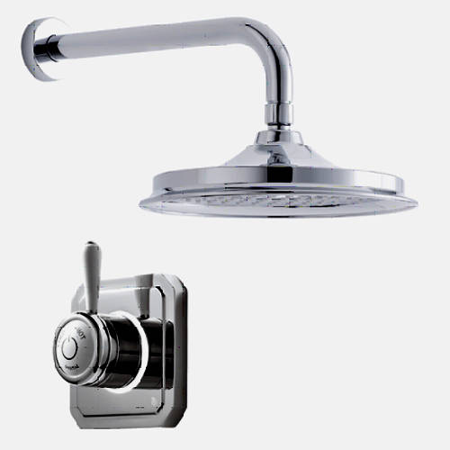 Larger image of Digital Showers Digital Shower Valve, Wall Arm & 12" Shower Head (HP).