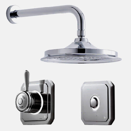 Larger image of Digital Showers Digital Shower Valve, Remote & 9" Shower Head (HP).