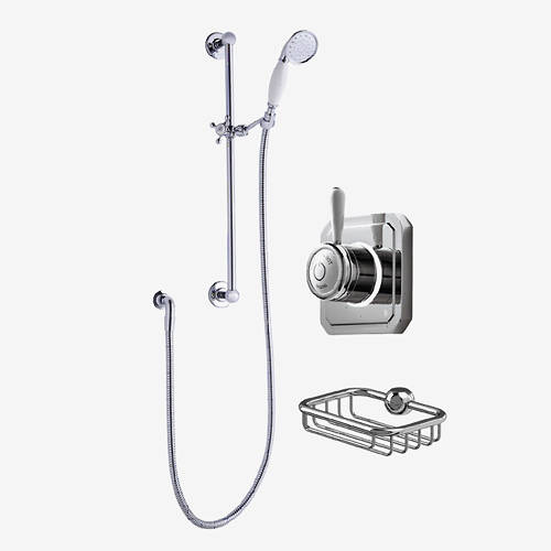 Larger image of Digital Showers Digital Shower Valve, Processor, Slide Rail Kit & Basket (HP).