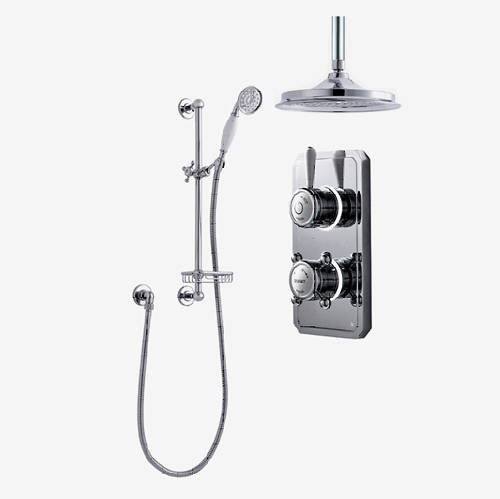 Larger image of Digital Showers Twin Digital Shower Pack With Slide Rail & 6" Head (HP).