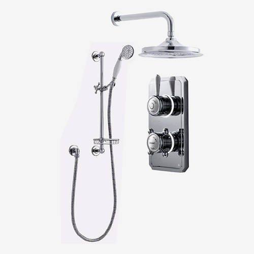 Larger image of Digital Showers Digital Shower Pack, Slide Rail, Basket & 12" Head (HP).