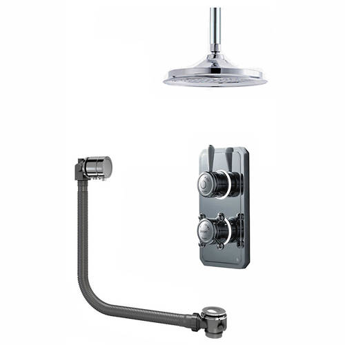 Larger image of Digital Showers Twin Digital Shower Pack With Bath Filler & 6" Head (HP).
