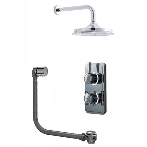 Larger image of Digital Showers Twin Digital Shower Pack With Bath Filler & 12" Head (HP).