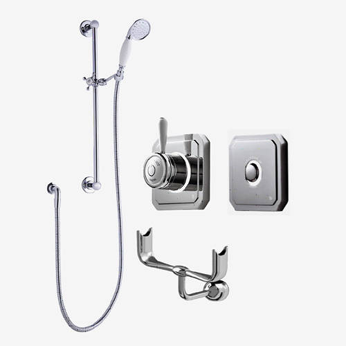 Larger image of Digital Showers Digital Shower, Processor, Remote, Slide Rail Kit & Cradle (LP).