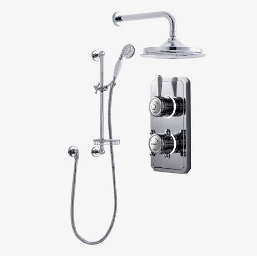 Larger image of Digital Showers Twin Digital Shower Pack With Slide Rail & 9" Head (LP).