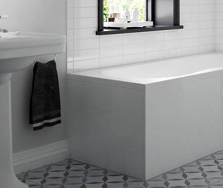 Example image of BC Designs SolidBlue Reinforced End Bath Panel 800x560mm (White).