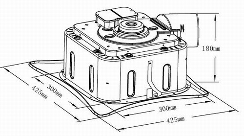 Technical image of BathroomHalo Bathroom Light, Quad Heaters And Extractor Fan In One Unit.