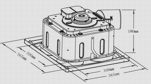 Technical image of BathroomHalo Bathroom Heater, Light  And Extractor Fan In One Unit (Silver).