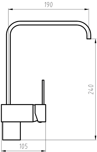 Technical image of Hydra Megan Kitchen Tap With Brita On Line Filter Kit (Brushed Steel).