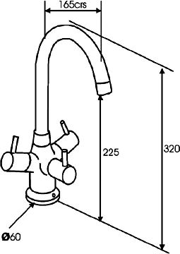 Technical image of Brita Filter Taps Titanium Modern Water Filter Kitchen Tap (Chrome).