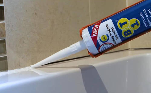 Example image of BT1 Anti Bacterial Bathroom Sealant & Adhesive (1 Tube, White).