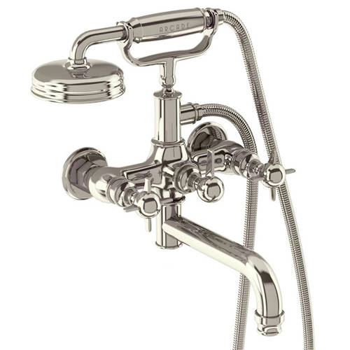 Larger image of Burlington Arcade Wall Mounted BSM Tap, X-Head Handles (Nickel).