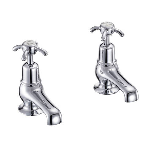 Larger image of Burlington Anglesey Basin Taps 3" (Chrome & White).