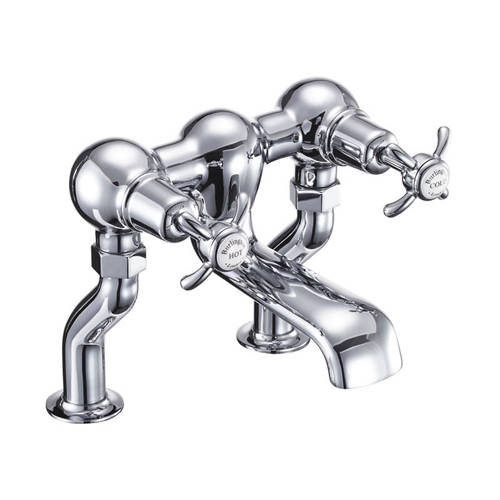 Larger image of Burlington Anglesey Bath Filler Tap (Chrome & White).