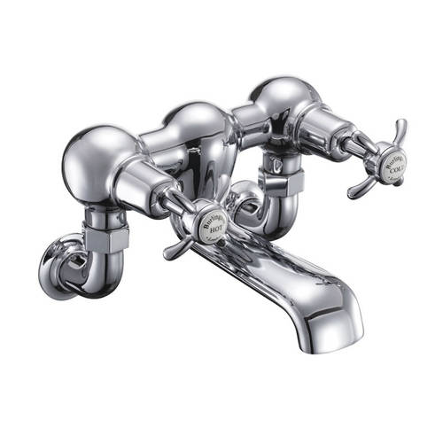 Larger image of Burlington Anglesey Wall Mounted Bath Filler Tap (Chrome & White).