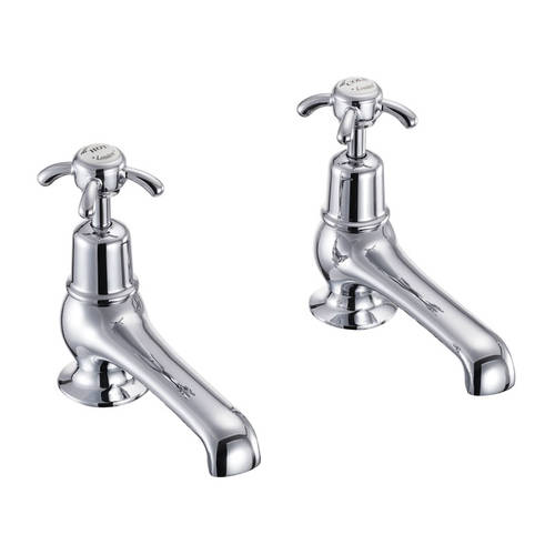Larger image of Burlington Anglesey Bath Taps (Chrome & White).