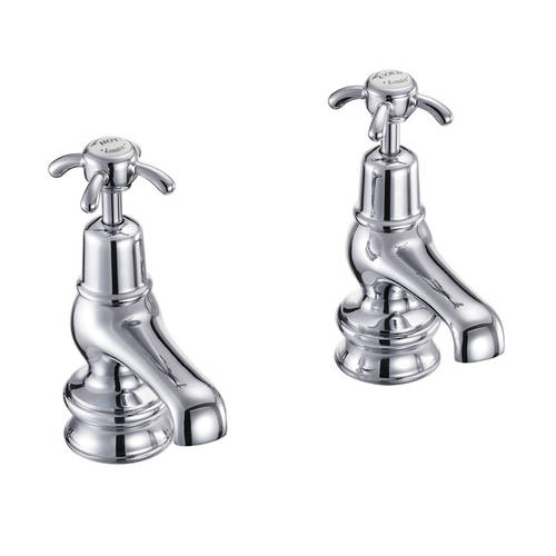 Larger image of Burlington Anglesey Basin Taps 3" (Chrome & White).