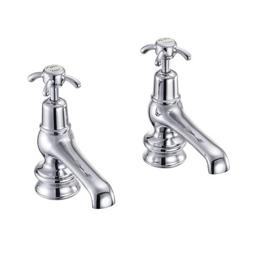Larger image of Burlington Anglesey Basin Taps 5" (Chrome & White).