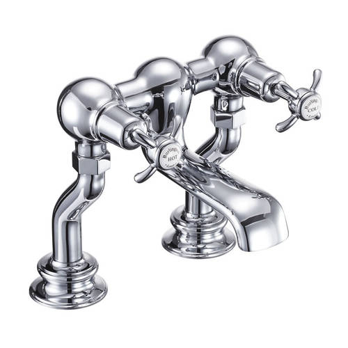 Larger image of Burlington Anglesey Bath Filler Tap (Chrome & White).