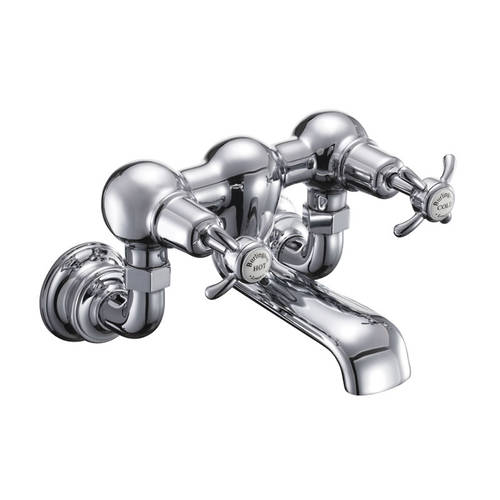 Larger image of Burlington Anglesey Wall Mounted Bath Filler Tap (Chrome & White).