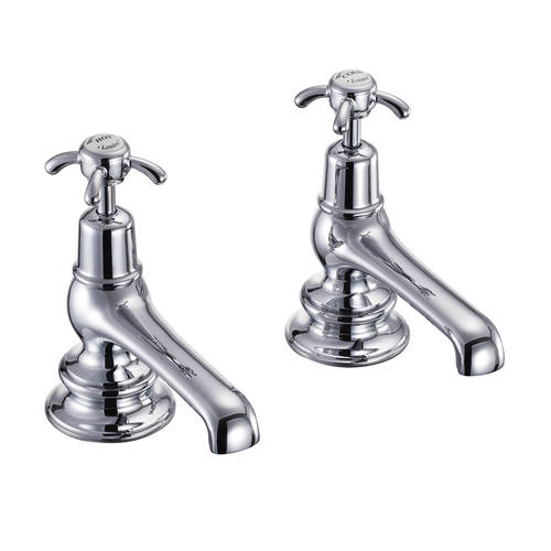 Larger image of Burlington Anglesey Bath Taps (Chrome & White).