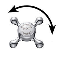 Example image of Burlington Claremont 2 Hole Arch Basin Mixer Tap (Chrome & White, 200mm).