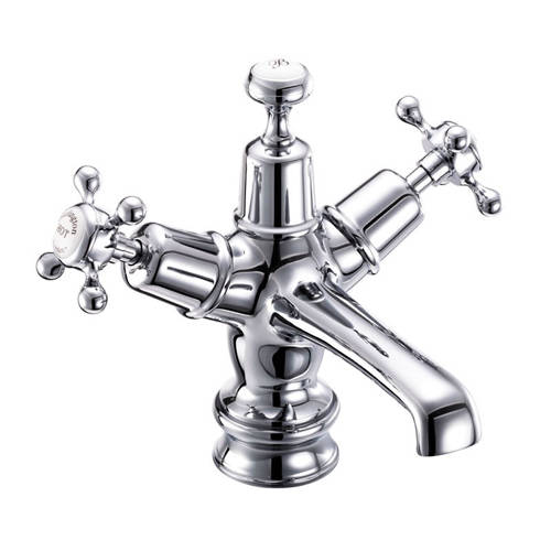 Larger image of Burlington Claremont Basin Tap With Click Clack Waste (Chrome & White).