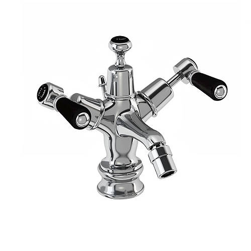 Larger image of Burlington Kensington Bidet Tap With Pop Up Waste (Chrome & Black).