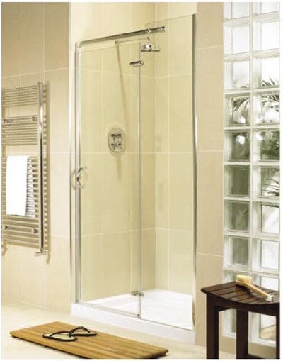 Larger image of Image Allure 1000 right hand inline hinged shower enclosure door and panel.