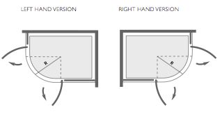 Technical image of Image Allure Right Handed 800x1000 offset quadrant shower enclosure.