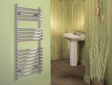 Example image of HeatLine Kemer Chrome Heated Towel Rail.  450x1200mm. 1433 BTU.