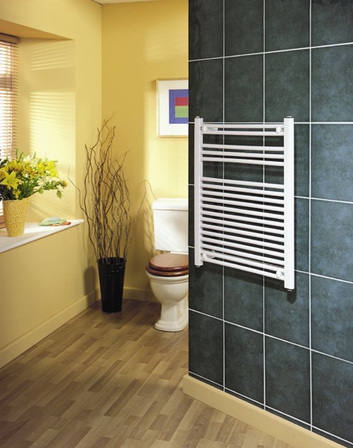 Example image of HeatLine White Multi-Rail Towel Radiator.  500x1200mm.  1825 BTU.