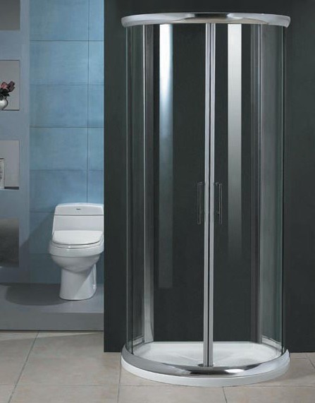 Larger image of Tab Milano D-Shaped shower enclosure with slimline shower tray.