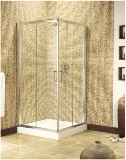 Larger image of Image Ultra 760mm shower enclosure with sliding corner doors.