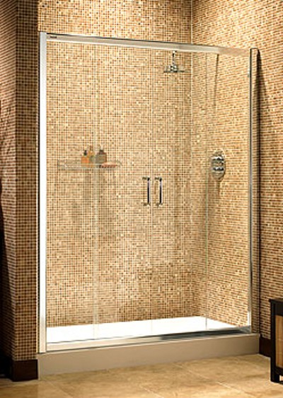 Larger image of Image Ultra 1400mm 4 panel jumbo sliding shower enclosure door.