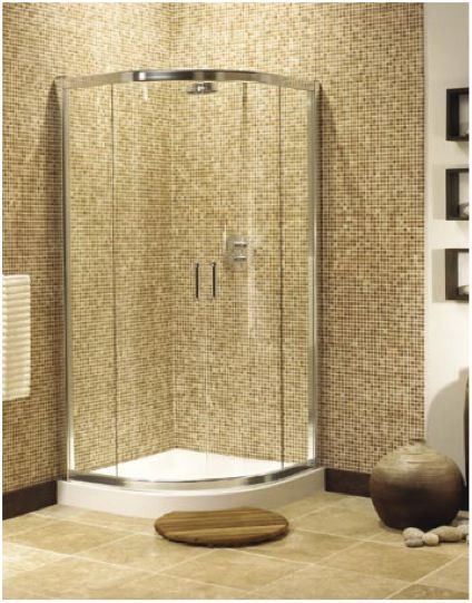 Larger image of Image Ultra 900 curved quadrant shower enclosure with sliding doors.