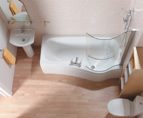 Larger image of Saninova Complete Shower Bath (Right Hand).  1500x900mm.