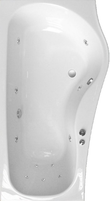 Example image of Saninova Complete Shower Bath (Right Hand).  1500mm. 11 Jet whirlpool.