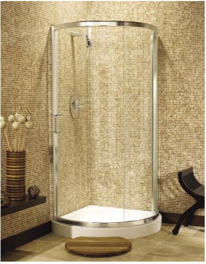 Larger image of Image Ultra 900x900 bow shaped quadrant shower enclosure with shower tray.