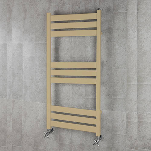 Larger image of Colour Heated Towel Rail & Wall Brackets 1080x500 (Beige).