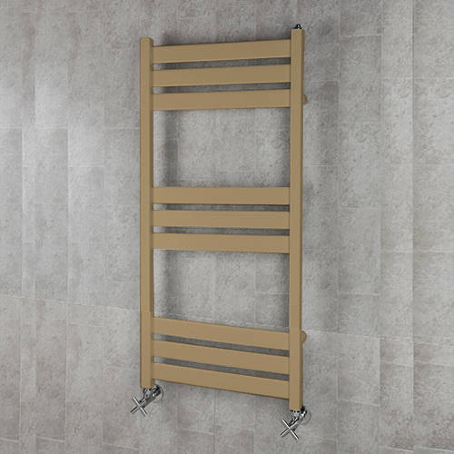 Larger image of Colour Heated Towel Rail & Wall Brackets 1080x500 (Grey Beige).