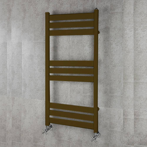 Larger image of Colour Heated Towel Rail & Wall Brackets 1080x500 (Nut Brown).