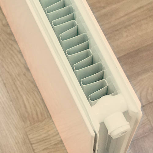 Example image of Colour Faraday Vertical Radiator 1600x600mm (P+, Light Ivory, 6633 BTUs).