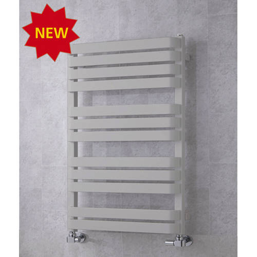Larger image of Colour Heated Towel Rail & Wall Brackets 915x500 (White Aluminium).
