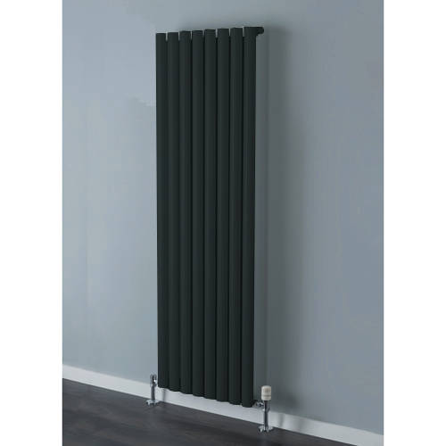 Larger image of Colour Tallis Single Vertical Radiator 1820x480mm (Jet Black).