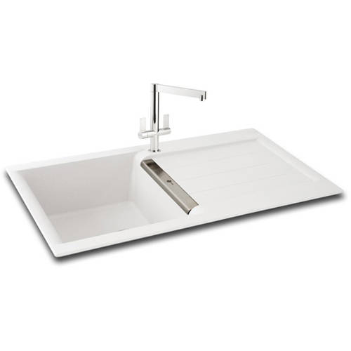 Larger image of Carron Phoenix Java 100 Single Bowl Granite Sink 1000x510mm (White).