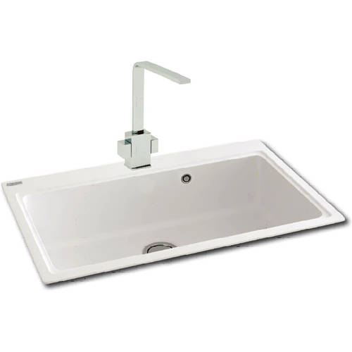 Larger image of Carron Phoenix Samoa 50 Single Bowl Granite Inset Sink 802x520mm (White).