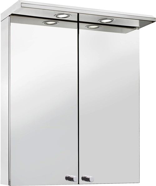 Larger image of Croydex Cabinets 2 Door Bathroom Cabinet With Lights. 500x700x235mm.